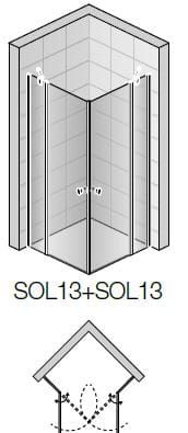 Przejdź do produktu Kabina prysznicowa czarna 75x110 cm wejście narożne ze ściankami stałymi SanSwiss Black Line SOL1307500607+SOL1311000607
