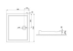 Brodzik prostokątny płaski 100x80 cm Goliat Polimat 00029 