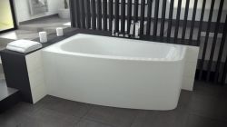 Wanna asymetryczna 150x80 cm Besco Luna 150 lewa
