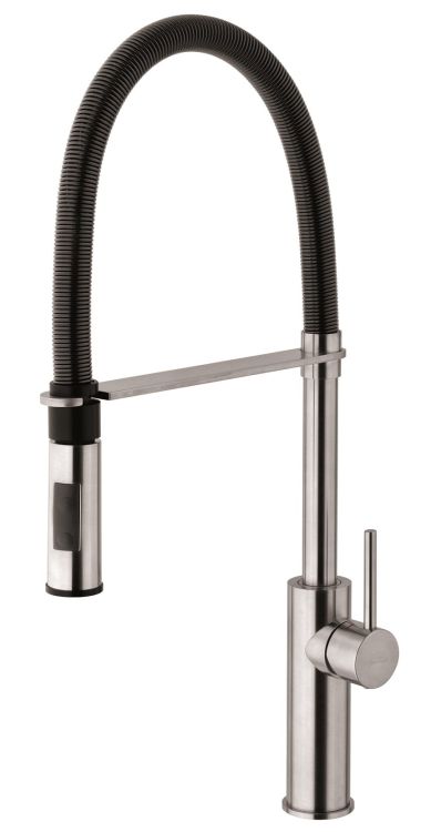 Bateria zlewozmywakowa 52,5 cm Paffoni Light LIG179STNO stal szczotkowana