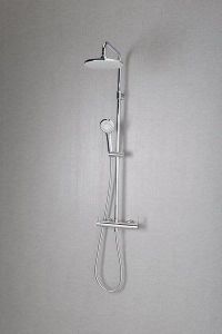 Zestaw prysznicowy z okrągłą deszczownicą 23 cm i baterią ścienną Sapho Espada ES139 chrom
