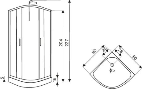 Przejdź do produktu Kabina półokrągła z hydromasażem 90x90 cm Kerra Faro 90