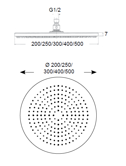 Deszczownica natryskowa okrągła 20 cm chrom Sphera Vienna SD3120003CR