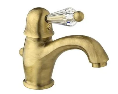 Retro bateria umywalkowa stojąca z kryształem Swarovskiego Giulini Harmony Crystal bronzo 9505/S