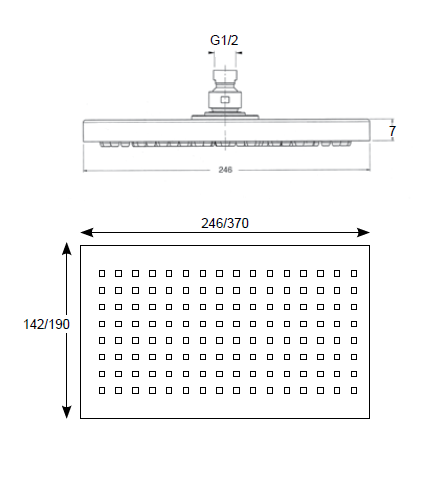Deszczownica natryskowa prostokątna 37x19 cm chrom Sphera Scotland SD4931003CR