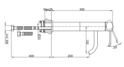Bateria umywalkowa wysoka Kohlman Axis QB170N chrom rys. tech.