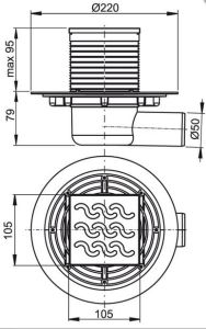 kratka ściekowa rys.tech.Alcaplast APV102