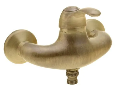 Bateria prysznicowa ścienna Retro z przyłączem do węża Sapho Kirke KI11B bronzo