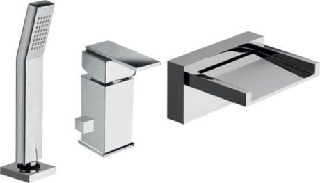 Przejdź do produktu Bateria wannowa 3-elementowa ze słuchawką i wylewką kaskadową Reitano Mastermax 3931 chrom