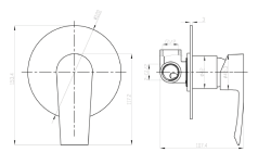 Bateria prysznicowa podtynkowa 1-drożna Sapho Trevia TN041 chrom