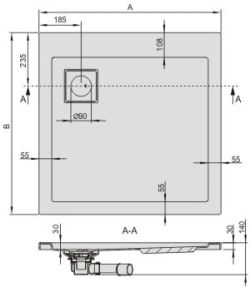 Brodzik kwadratowy 80x80 cm Sanplast B/SPACE 615-110-0020-01-000