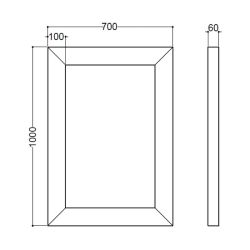 Kerasan lustro wiszące 70x100 cm złoty Retro 736503
