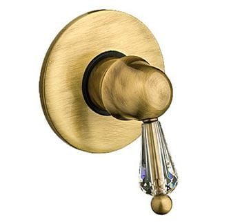 Przejdź do produktu Retro bateria prysznicowa podtynkowa 1-drożna z kryształem Swarovskiego Giulini Praga Crystal 9515/S bronzo