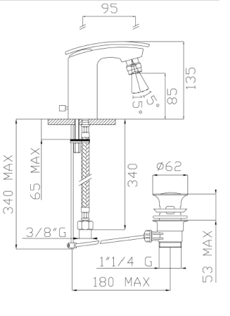 Przejdź do produktu Bateria bidetowa Sapho Flo 7086 chrom