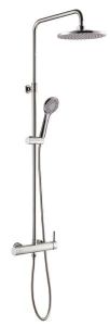 Zestaw prysznicowy z okrągłą deszczownicą 20 cm, baterią i słuchawką prysznicową kompletna Sapho R139 chrom