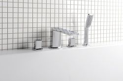 Bateria wannowa 4-elementowa ze słuchawką i wylewką Sapho Mixona MG052 chrom