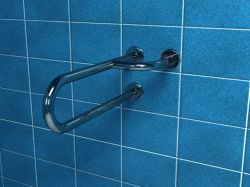 Uchwyt łazienkowy dla osób niepełnosprawnych trójnóg prawy, ścienny 55 cm stal nierdzewna połysk Makoinstal PSP 155P