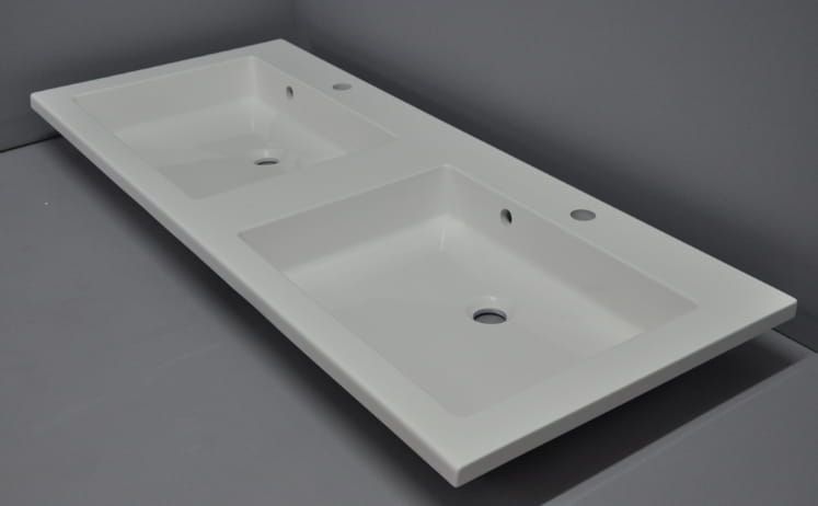 Umywalka podwójna konglomeratowa 160x60 cm Basic 160/2