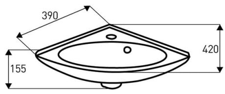 Przejdź do produktu Umywalka podwieszana narożna 39x39 cm Kerra Elf NAR