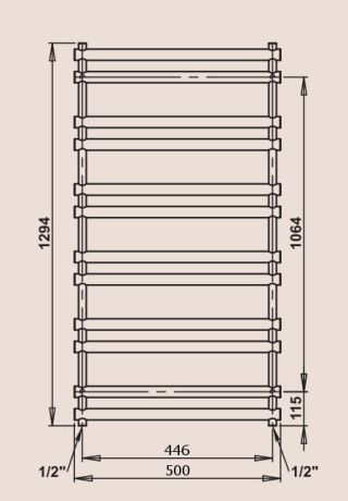 Przejdź do produktu Grzejnik łazienkowy 50x129 cm PMH Ulysses U7 Antracyt 