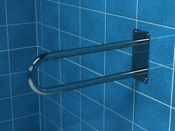 Uchwyt łazienkowy dla osób niepełnosprawnych 75 cm łukowy stały nierdzewny mat Makoinstal PSM 675s