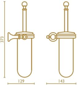Akcesoria łazienkowe szczotka wisząca szklana B&A seria Regency RE 223 bronzo