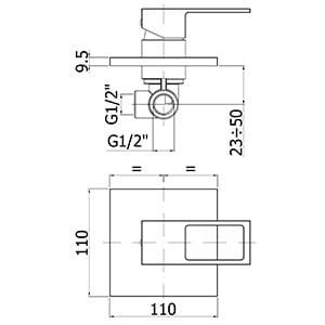 Bateria natryskowa podtynkowa Paffoni Effe EF010CR