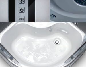 Przejdź do produktu Kabina prysznicowa półokrągła 90x90 cm Kerra Paulina 90  z hydromasażem