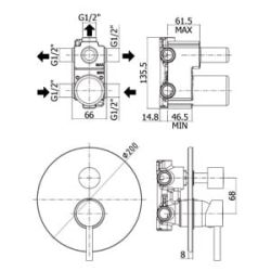 Bateria prysznicowa podtynkowa 3-drożna Paffoni Stick SK019CR