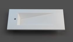 Asymetryczna umywalka Solid Surface na indywidualny wymiar z misą Slide 66x30SOL