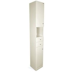 Słupek łazienkowy z MDF wysoki S3 z drzwiczkami, szufladami i wnęką