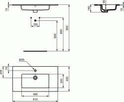 Umywalka 82x45 cm Ideal Standard Tempo E066901