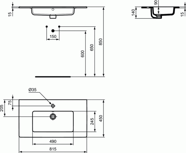 Umywalka 82x45 cm Ideal Standard Tempo E066901