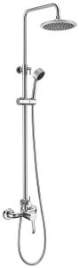 Zestaw prysznicowy z okrągłą deszczownicą 20 cm, baterią i słuchawką prysznicową kompletny Sapho Luka LK139 chrom