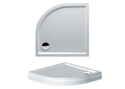 Brodzik półokrągły 100x14x100 cm z panelem Riho Davos D002020005 biały połysk