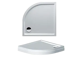 Brodzik półokrągły 100x14x100 cm z panelem Riho Davos D002020005 biały połysk