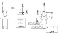 Bateria bidetowa bidetka Kohlman Excelent QB135H chrom rys. tech.