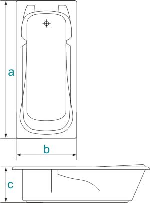 Wanna prostokątna 170x70 cm Majka Nova Besco rys.tech.