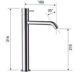 Bateria umywalkowa wysoka 31 cm z korkiem automatycznym Daniel Tokyo TK607 chrom