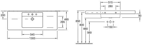 Przejdź do produktu Umywalka meblowa 130x49 cm Villeroy & Boch Subway 61181301