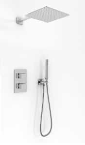 Zestaw prysznicowy podtynkowy termostatyczny z deszczownicą 30x30 cm Kohlman Excelent QW432HQ30 chrom