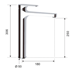 Bateria umywalkowa 31 cm wysoka z długą wylewką Sapho Corneli CE07 chrom