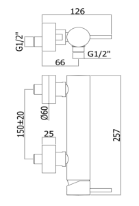 Bateria prysznicowa ścienna ze słuchawką prysznicową Paffoni Light LIG168D