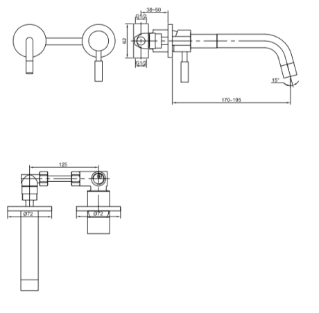 Przejdź do produktu Bateria umywalkowa podtynkowa Kohlman Roxin QW180R chrom