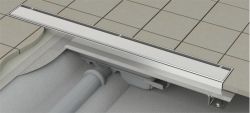 Odpływ liniowy niski APZ106 z pełnym rusztem Design widok w przekroju