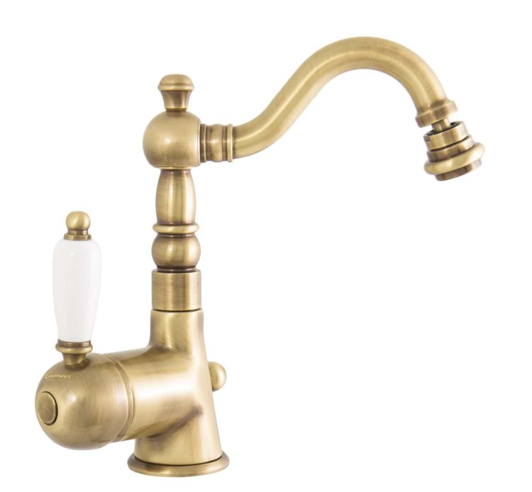 Bateria bidetowa 21,5 cm Retro z korkiem automatycznym Emmevi Laguna 40514BR bronzo