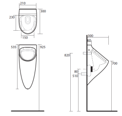 Kerasan pisuar wiszący Aquatech 3735