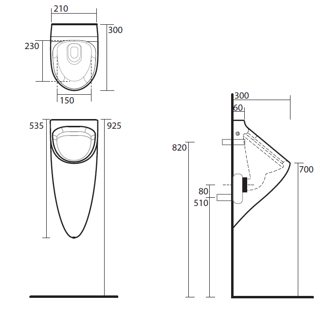 Kerasan pisuar wiszący Aquatech 3735