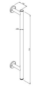 Uchwyt dla niepełnosprawnych wannowy prosty 71,5 cm ANDEX 807715CC rysunek techniczny