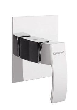 Przejdź do produktu Bateria prysznicowa podtynkowa 1-drożna z elementem podtynkowym w komplecie kwadratowy kształt Sapho Ginko 1101-41 chrom